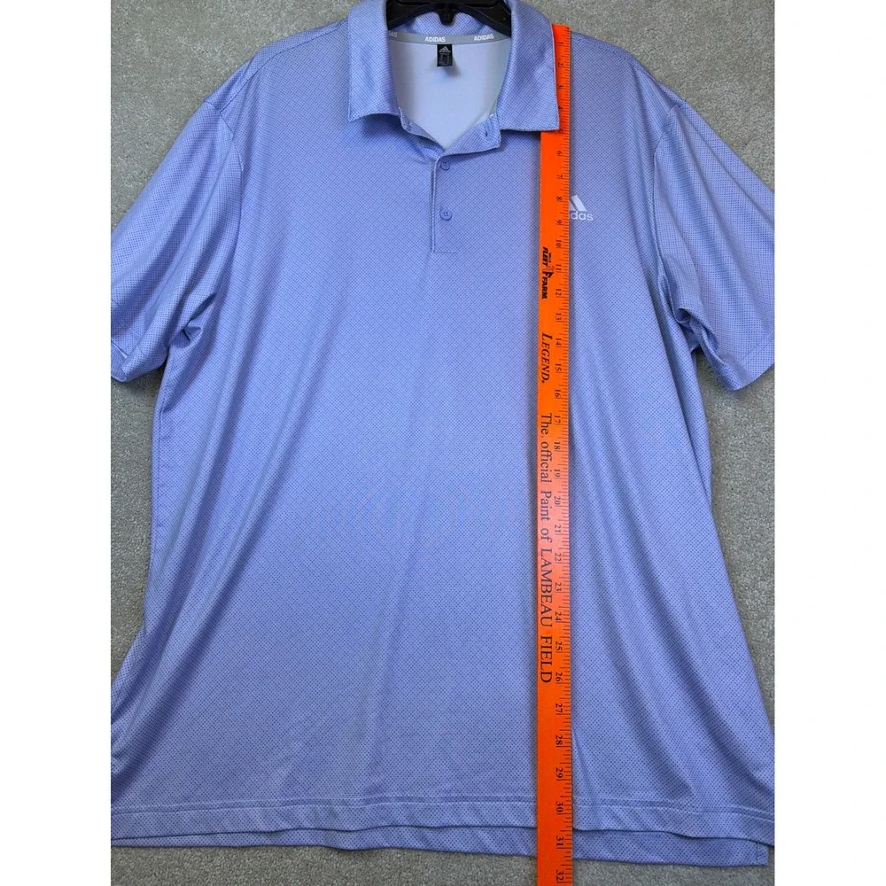 Adidas Golf Polo Shirt Mens XL Blue Micro Dot Short Sleeve Performance Top